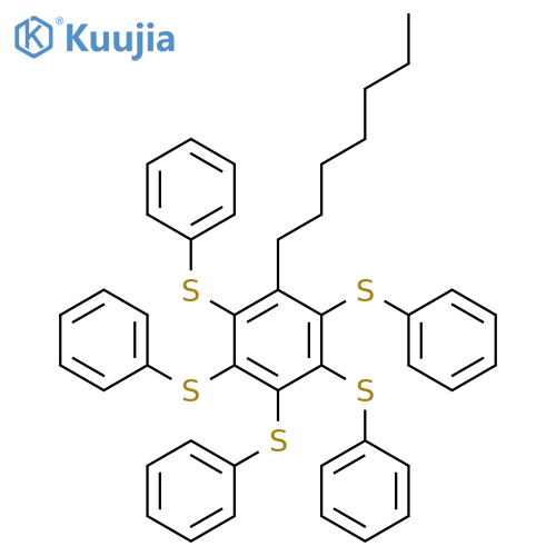 BENZENE, HEPTYLPENTAKIS(PHENYLTHIO)- structure