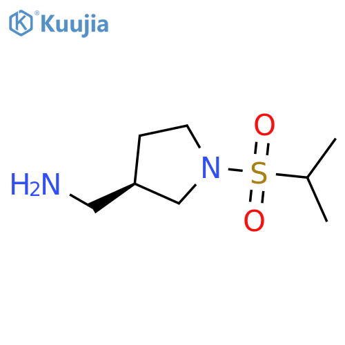 3-Pyrrolidinemethanamine, 1-[(1-methylethyl)sulfonyl]-, (3R)- structure