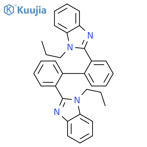 2,2'-([1,1'-Biphenyl]-2,2'-diyl)bis(1-propyl-1H-benzimidazole) structure