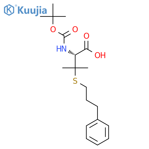 L-Valine, N-[(1,1-dimethylethoxy)carbonyl]-3-[(3-phenylpropyl)thio]- structure