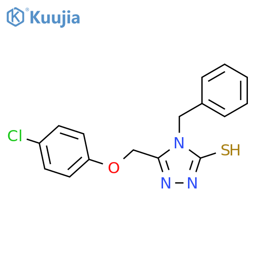 4-benzyl-5-(4-chlorophenoxy)methyl-4H-1,2,4-triazole-3-thiol structure