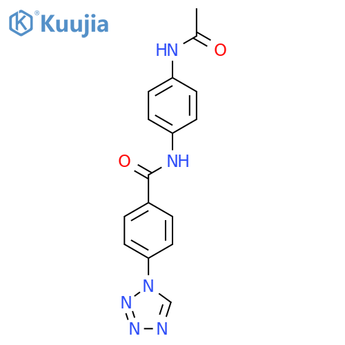 N-(4-acetamidophenyl)-4-(1H-1,2,3,4-tetrazol-1-yl)benzamide structure