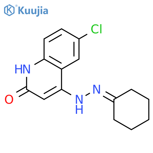2(1H)-QUINOLINONE, 6-CHLORO-4-(CYCLOHEXYLIDENEHYDRAZINO)- structure