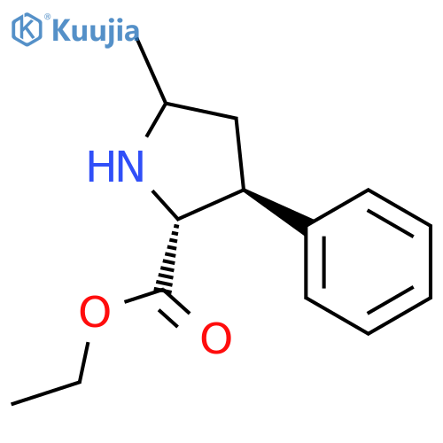 D-Proline, 5-methyl-3-phenyl-, ethyl ester, (3S)-rel- structure