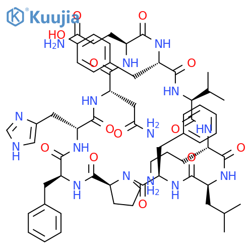 CYCLO(L-ASPARAGINYL-L-GLUTAMINYL-L-TYROSYL-L-VALYL-L-ORNITHYL-L-LEUCYL-D-PHENYLALANYL-L-PROLYL-L-PHENYLALANYL-D-HISTIDYL) structure