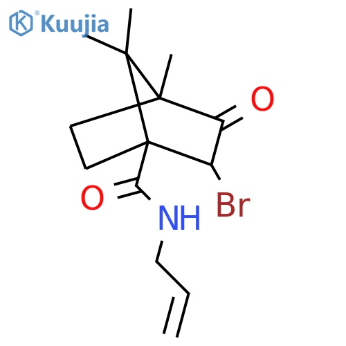 2-bromo-4,7,7-trimethyl-3-oxo-N-(prop-2-en-1-yl)bicyclo2.2.1heptane-1-carboxamide structure