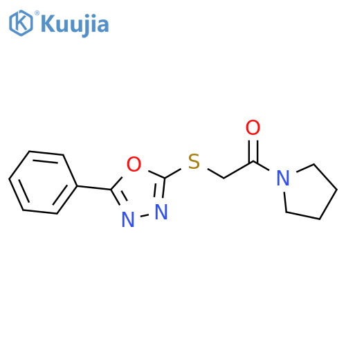 2-[(5-phenyl-1,3,4-oxadiazol-2-yl)sulfanyl]-1-(pyrrolidin-1-yl)ethan-1-one structure