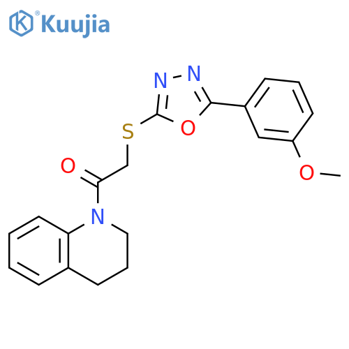2-{5-(3-methoxyphenyl)-1,3,4-oxadiazol-2-ylsulfanyl}-1-(1,2,3,4-tetrahydroquinolin-1-yl)ethan-1-one structure