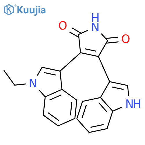 1H-PYRROLE-2,5-DIONE, 3-(1-ETHYL-1H-INDOL-3-YL)-4-(1H-INDOL-3-YL)- structure