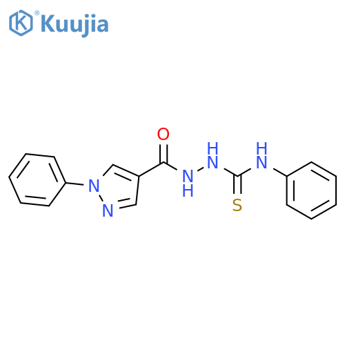 1H-Pyrazole-4-carboxylic acid, 1-phenyl-, 2-[(phenylamino)thioxomethyl]hydrazide structure