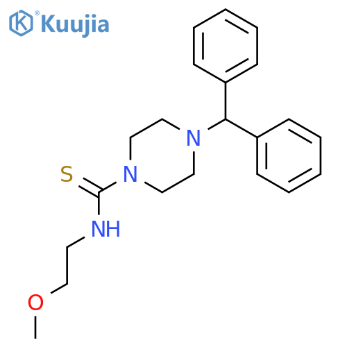 4-(diphenylmethyl)-N-(2-methoxyethyl)-1-piperazinecarbothioamide structure