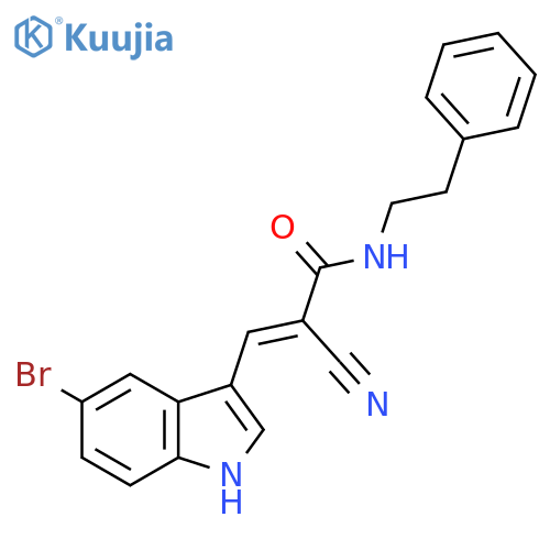 3-(5-bromo-1H-indol-3-yl)-2-cyano-N-(2-phenylethyl)prop-2-enamide structure