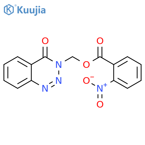 (4-oxo-3,4-dihydro-1,2,3-benzotriazin-3-yl)methyl 2-nitrobenzoate structure