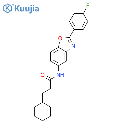 CYCLOHEXANEPROPANAMIDE, N-[2-(4-FLUOROPHENYL)-5-BENZOXAZOLYL]- structure