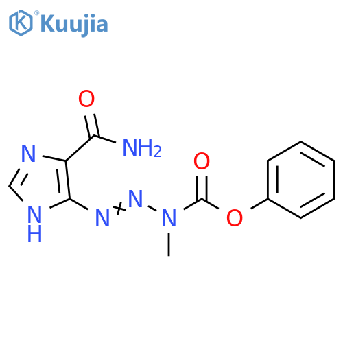 2-Triazene-1-carboxylic acid, 3-[4-(aminocarbonyl)-1H-imidazol-5-yl]-1-methyl-, phenyl ester structure