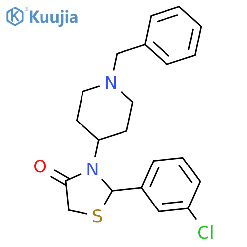 4-THIAZOLIDINONE, 2-(3-CHLOROPHENYL)-3-[1-(PHENYLMETHYL)-4-PIPERIDINYL]- structure