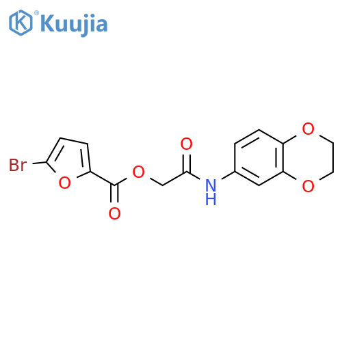 [(2,3-dihydro-1,4-benzodioxin-6-yl)carbamoyl]methyl 5-bromofuran-2-carboxylate structure