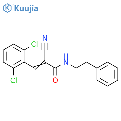 2-Cyano-3-(2,6-dichlorophenyl)-N-(2-phenylethyl)-2-propenamide structure