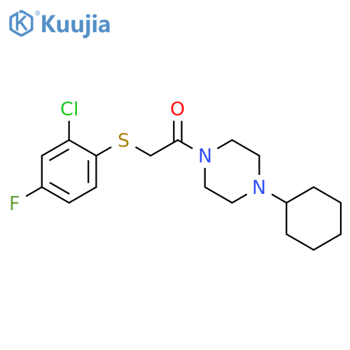 PIPERAZINE, 1-[[(2-CHLORO-4-FLUOROPHENYL)THIO]ACETYL]-4-CYCLOHEXYL- structure