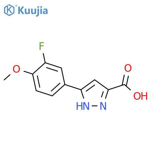 5-(3-fluoro-4-methoxyphenyl)-1H-pyrazole-3-carboxylic acid structure
