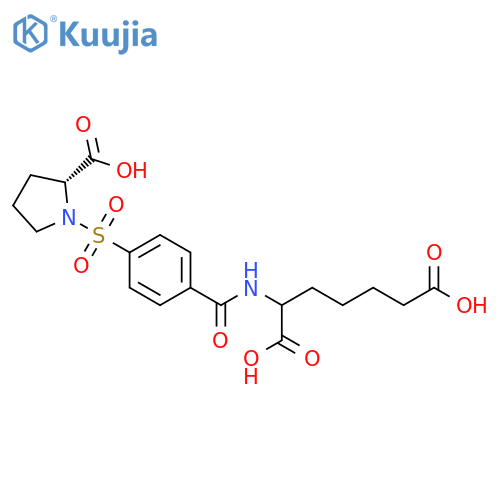 Heptanedioic acid, 2-[[4-[[(2R)-2-carboxy-1-pyrrolidinyl]sulfonyl]benzoyl]amino]- structure