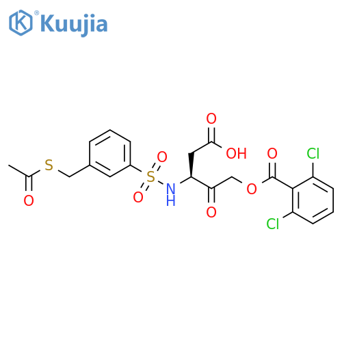 Benzoic acid, 2,6-dichloro-, (3S)-3-[[[3-[(acetylthio)methyl]phenyl]sulfonyl]amino]-4-carboxy-2-oxobutyl ester structure