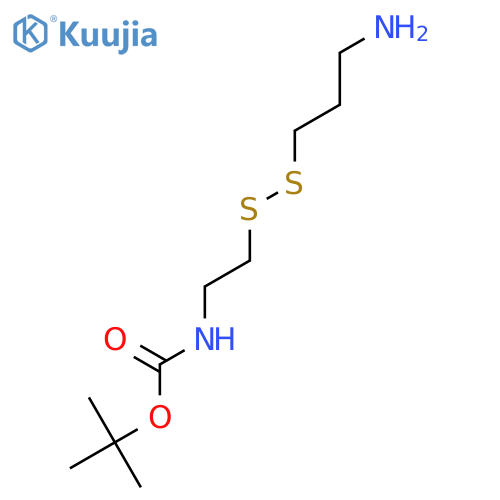 tert-butyl N-(2-((3-aminopropyl)disulfanyl)ethyl)carbamate structure