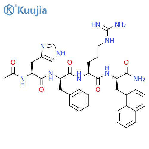 D-Alaninamide, N-acetyl-L-histidyl-D-phenylalanyl-L-arginyl-3-(1-naphthalenyl)- (9CI) structure