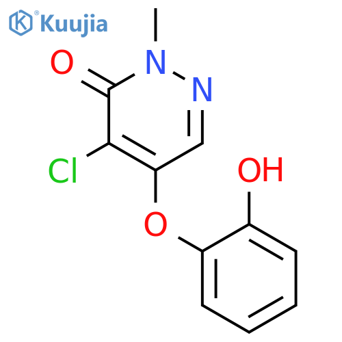 3(2H)-Pyridazinone, 4-chloro-5-(2-hydroxyphenoxy)-2-methyl- structure