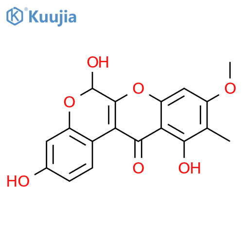 3,6,11-Trihydroxy-9-methoxy-10-methylchromeno[3,4-b]chromen-12(6H)-one structure