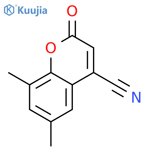 2H-1-BENZOPYRAN-4-CARBONITRILE, 6,8-DIMETHYL-2-OXO- structure