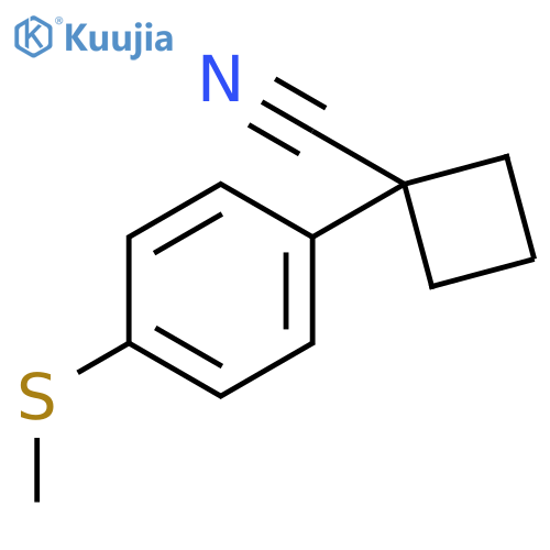 1-4-(methylsulfanyl)phenylcyclobutane-1-carbonitrile structure