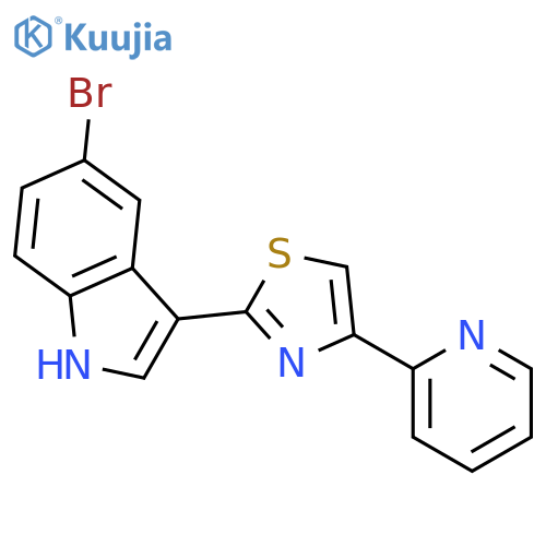 1H-Indole, 5-bromo-3-[4-(2-pyridinyl)-2-thiazolyl]- structure