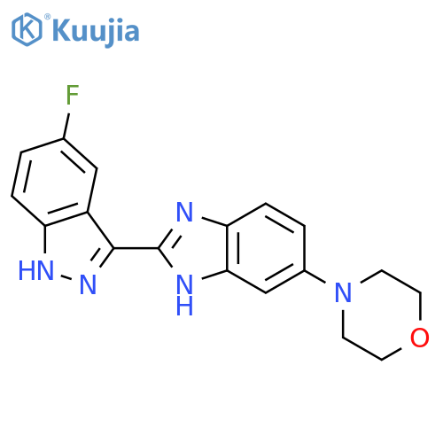 1H-Indazole, 5-fluoro-3-[5-(4-morpholinyl)-1H-benzimidazol-2-yl]- structure