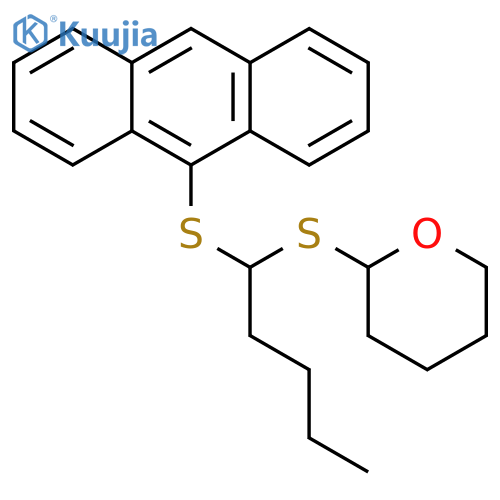 2H-Pyran, 2-[[1-(9-anthracenylthio)pentyl]thio]tetrahydro- structure
