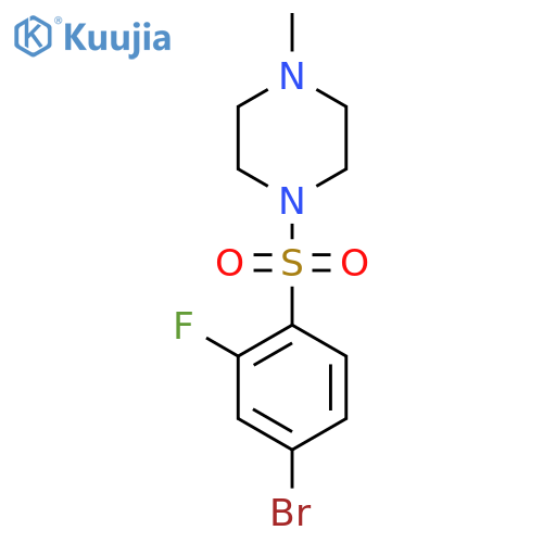 1-((4-Bromo-2-fluorophenyl)sulfonyl)-4-methylpiperazine structure