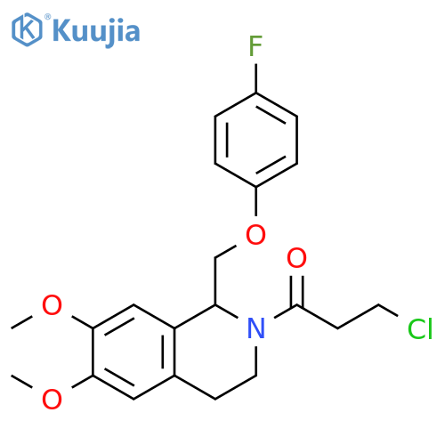 3-chloro-1-{1-(4-fluorophenoxy)methyl-6,7-dimethoxy-1,2,3,4-tetrahydroisoquinolin-2-yl}propan-1-one structure