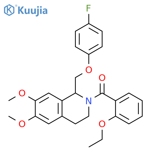 2-(2-ethoxybenzoyl)-1-(4-fluorophenoxy)methyl-6,7-dimethoxy-1,2,3,4-tetrahydroisoquinoline structure