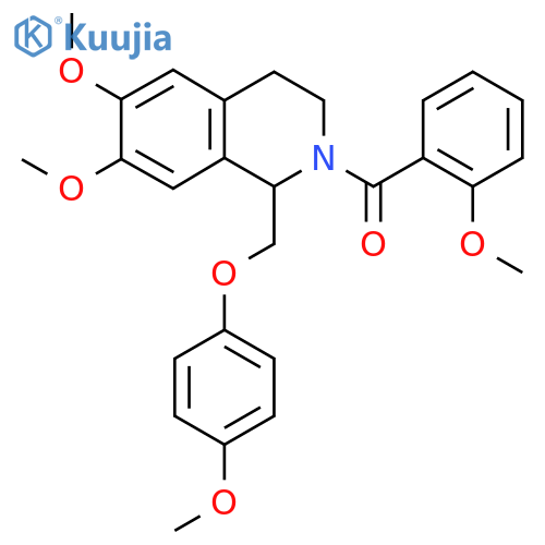 6,7-dimethoxy-2-(2-methoxybenzoyl)-1-[(4-methoxyphenoxy)methyl]-1,2,3,4-tetrahydroisoquinoline structure