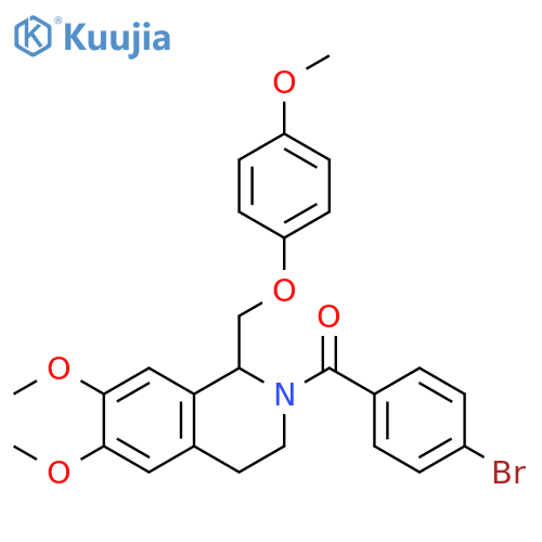 2-(4-bromobenzoyl)-6,7-dimethoxy-1-(4-methoxyphenoxy)methyl-1,2,3,4-tetrahydroisoquinoline structure