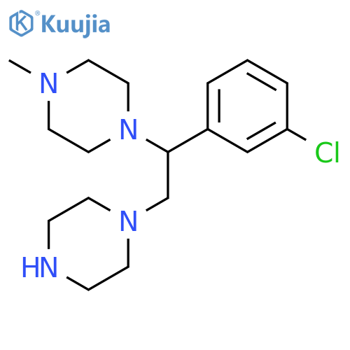 Piperazine, 1-[1-(3-chlorophenyl)-2-(1-piperazinyl)ethyl]-4-methyl- structure