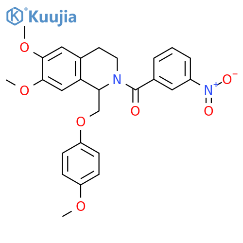 6,7-dimethoxy-1-(4-methoxyphenoxy)methyl-2-(3-nitrobenzoyl)-1,2,3,4-tetrahydroisoquinoline structure