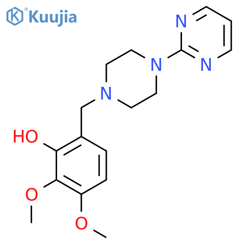 PHENOL, 2,3-DIMETHOXY-6-[[4-(2-PYRIMIDINYL)-1-PIPERAZINYL]METHYL]- structure