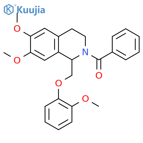 2-benzoyl-6,7-dimethoxy-1-(2-methoxyphenoxy)methyl-1,2,3,4-tetrahydroisoquinoline structure