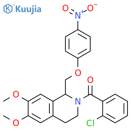 2-(2-chlorobenzoyl)-6,7-dimethoxy-1-(4-nitrophenoxy)methyl-1,2,3,4-tetrahydroisoquinoline structure
