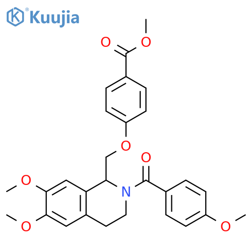 methyl 4-{6,7-dimethoxy-2-(4-methoxybenzoyl)-1,2,3,4-tetrahydroisoquinolin-1-ylmethoxy}benzoate structure