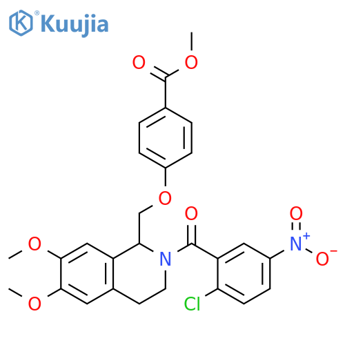 methyl 4-{2-(2-chloro-5-nitrobenzoyl)-6,7-dimethoxy-1,2,3,4-tetrahydroisoquinolin-1-ylmethoxy}benzoate structure