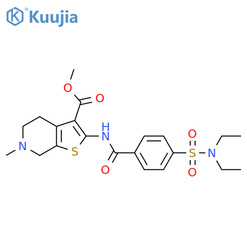 methyl 2-4-(diethylsulfamoyl)benzamido-6-methyl-4H,5H,6H,7H-thieno2,3-cpyridine-3-carboxylate structure