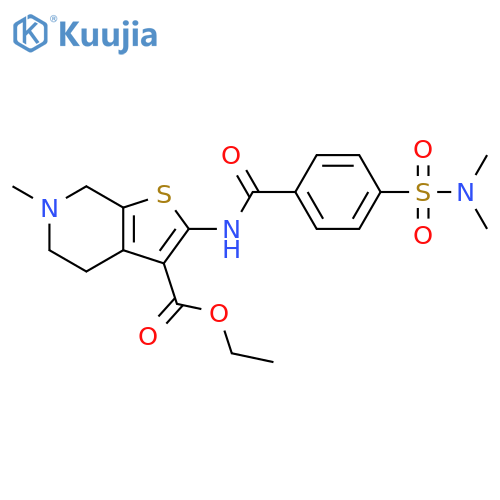 ethyl 2-4-(dimethylsulfamoyl)benzamido-6-methyl-4H,5H,6H,7H-thieno2,3-cpyridine-3-carboxylate structure