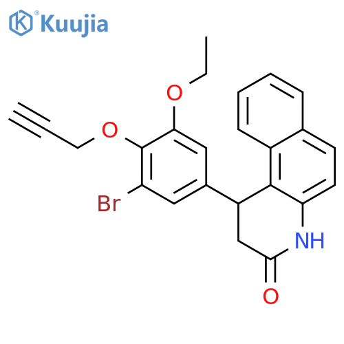 <br>1-(3-Bromo-5-ethoxy-4-prop-2-ynyloxy-phenyl)-1,4-dihydro-2H-benzo[f]quinoli n-3-one structure